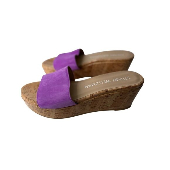 NEW Stuart Weitzman Summer Wedge Sandals in Lilac Size 9 - Picture 4 of 6